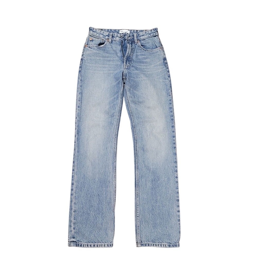 Zara Women's Straight Leg Jeans - Light Blue